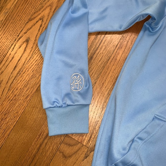 Dragon Ball Z DBZ Gohan Goku Savior Shop Embroidered Blue Hoodie Sweater Small - Picture 4 of 10